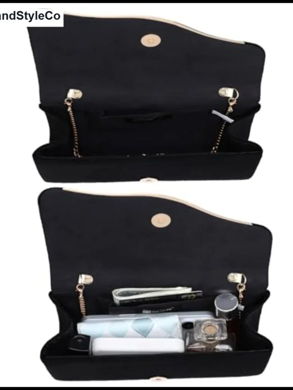 Faux Suede Evening Clutch Purse with Detachable Chain Strap